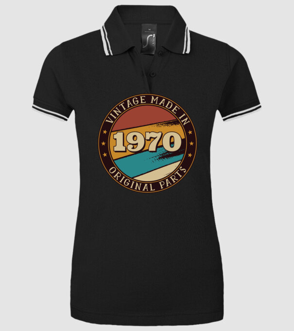 Vintage Made in 1970 Original Parts Retro Birthday model negru pe tricou