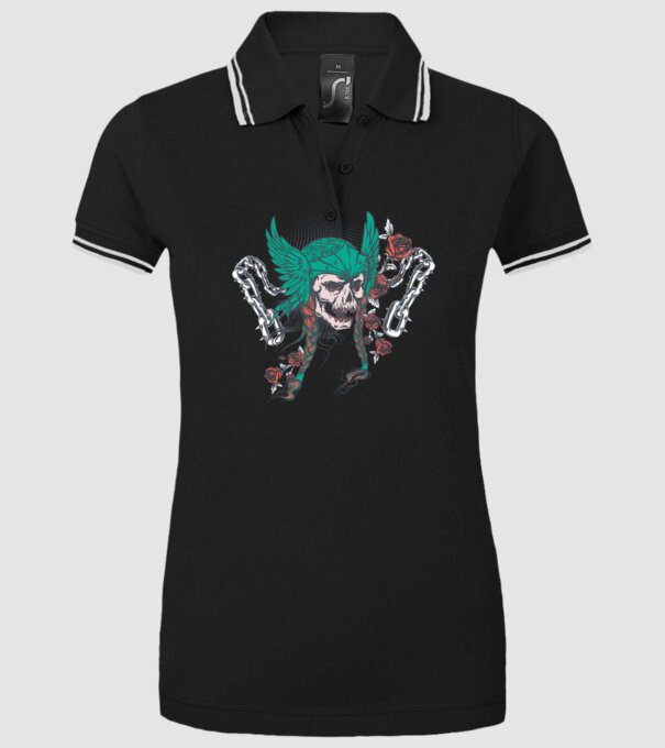 Vintage Craniu Viking model negru pe tricou
