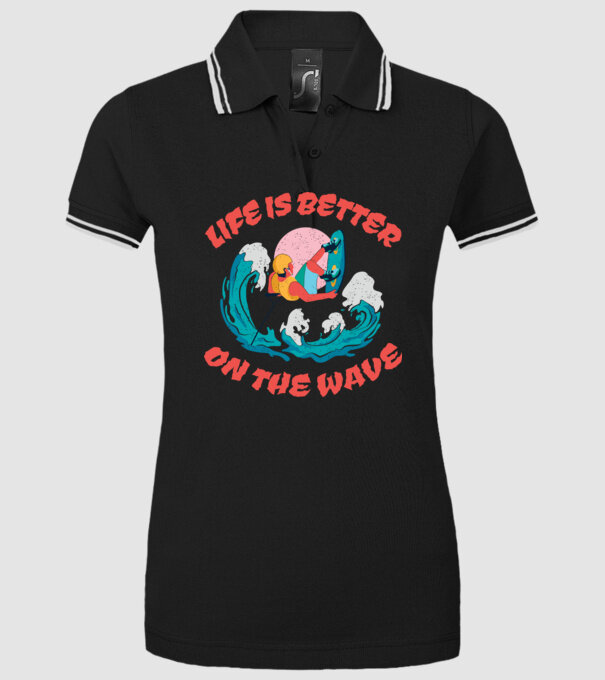 Wakeboard - Life is better on the wave model negru pe tricou