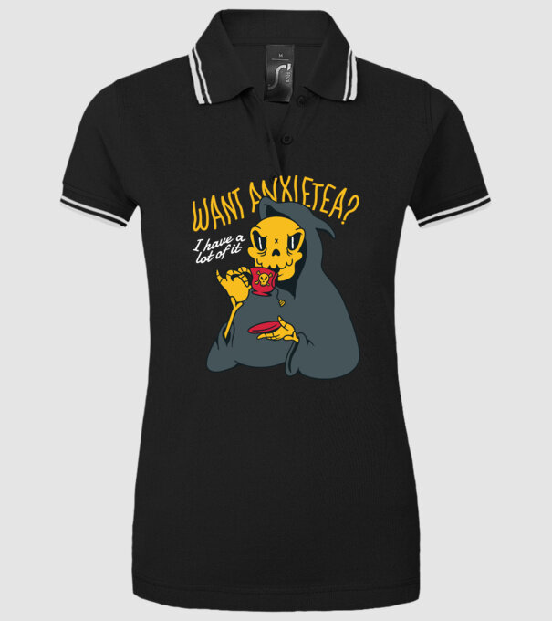Want Anxietea? model negru pe tricou