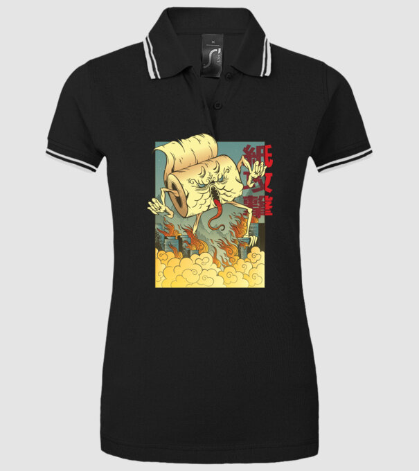 Monstru hârtie igienică model negru pe tricou