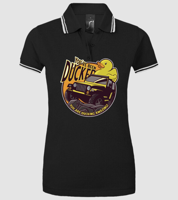 'You''ve been ducked - Off road SUV' model negru pe tricou
