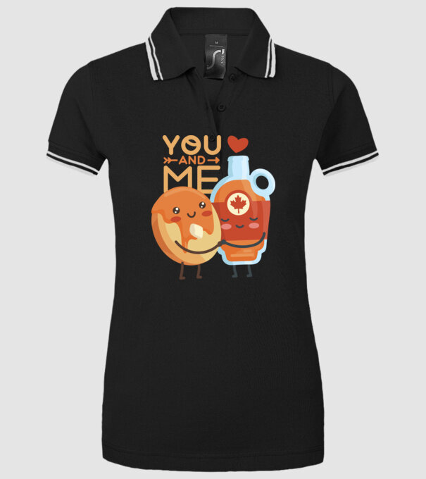 'You and Me tricou cuplu pentru Valentine''s Day' model negru pe tricou