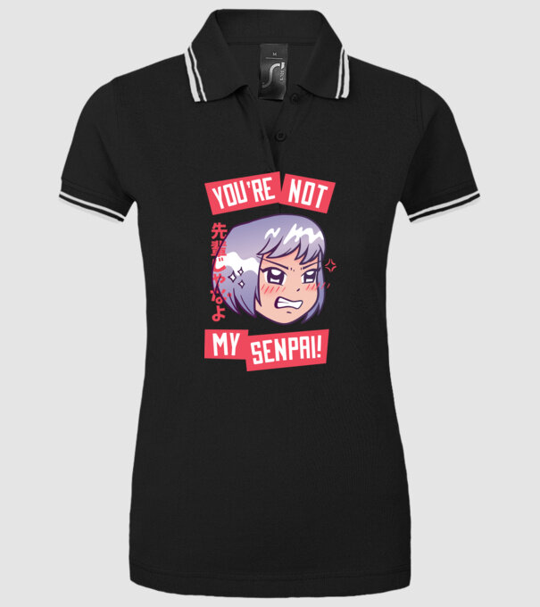 You are not my Senpai model negru pe tricou
