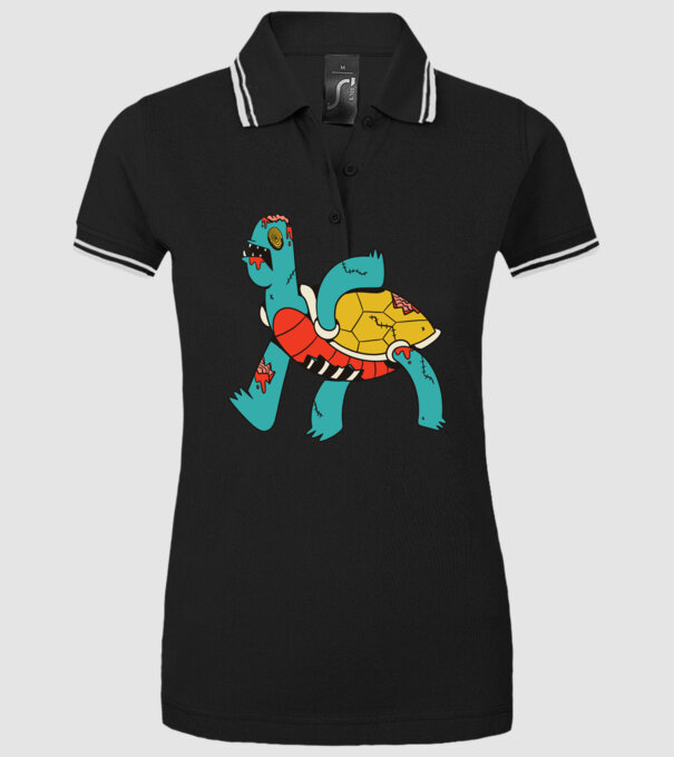 Broască țestoasă Zombie model negru pe tricou