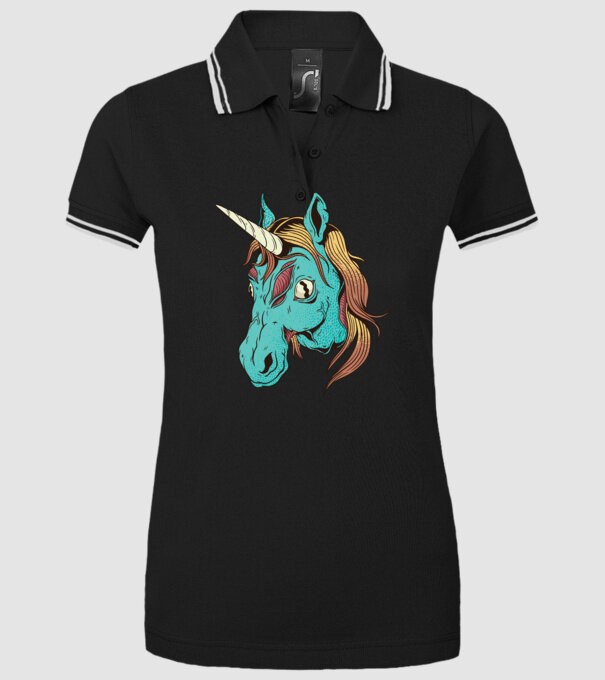 Unicorn Zombie model negru pe tricou