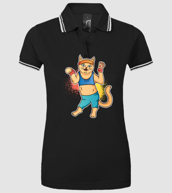 Zumba Pisică antrenament model negru pe tricou