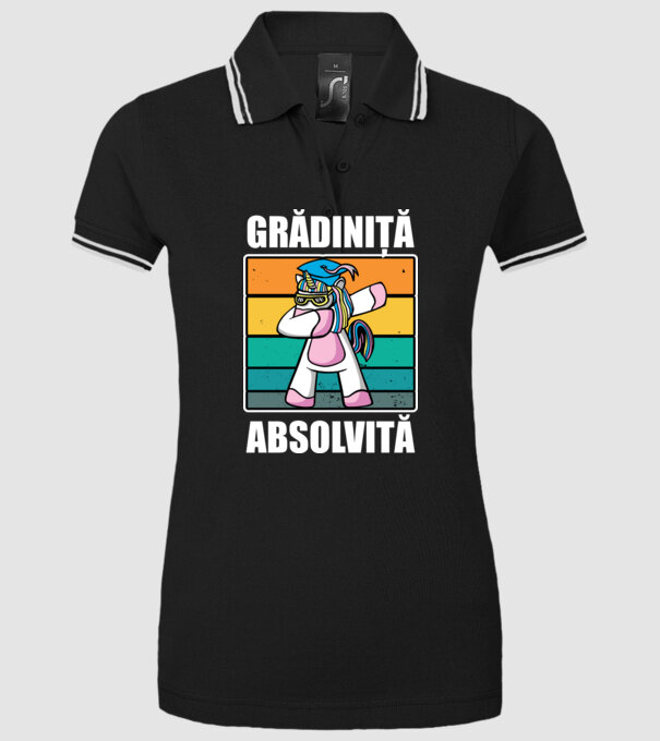 Absolvită grădiniță model negru pe tricou