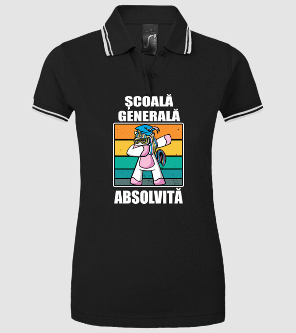 Absolvită școală generală model negru pe tricou