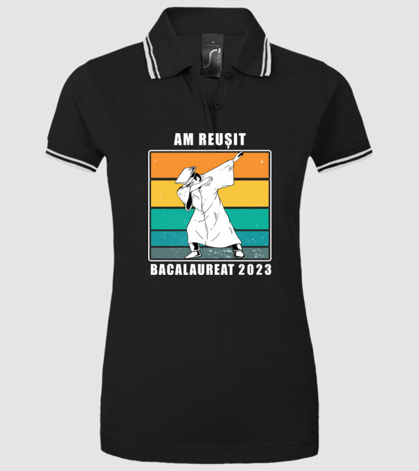 Am reușit 2023 model negru pe tricou