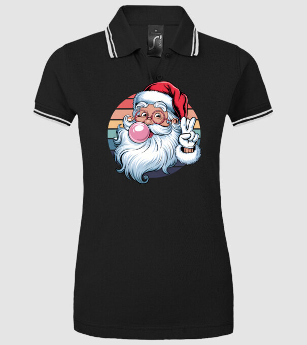 Bubble gum santa model negru pe tricou