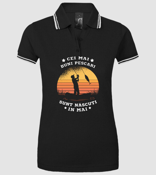 Cei mai buni Pescari sunt născuți în Mai model negru pe tricou