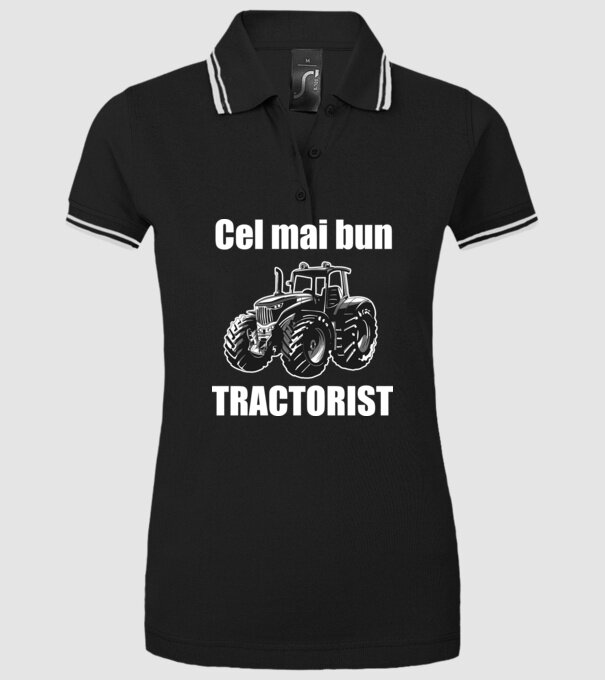 Cel mai bun tractorist model negru pe tricou