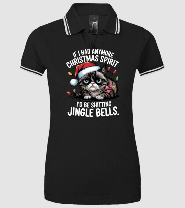 Christmas Spirit Grumpy Cat Negru model negru pe tricou