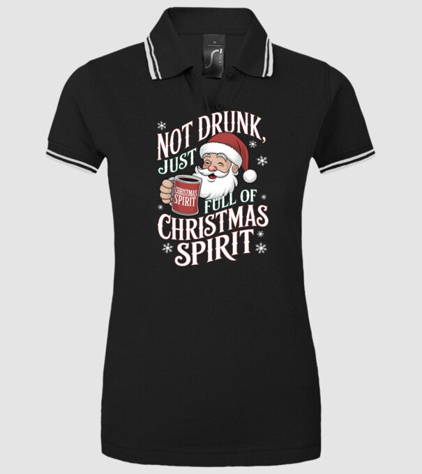 Christmas Spirit Santa model negru pe tricou