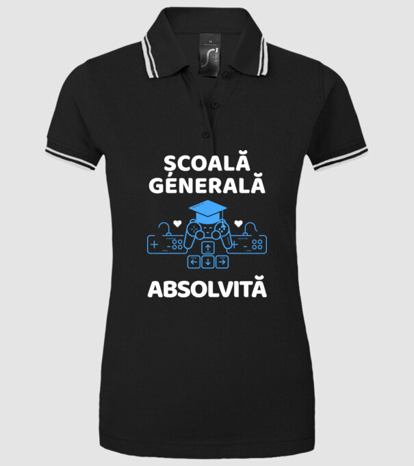 Școală generală absolvită model negru pe tricou