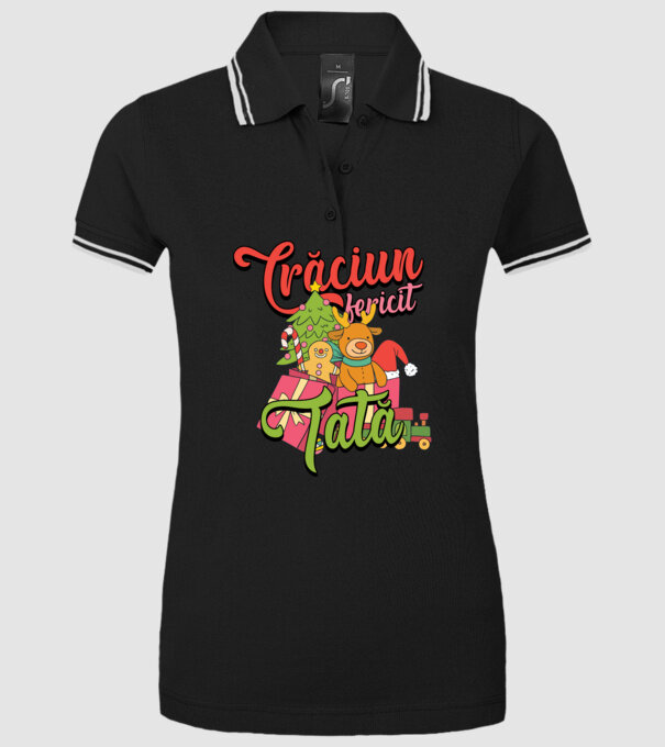 CRĂCIUN FERICIT TATĂ model negru pe tricou