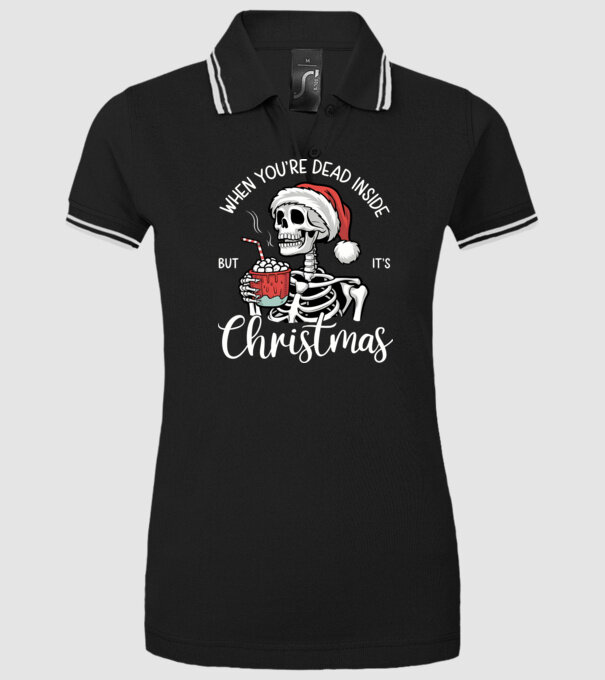 Dead inside, but it's christmas Negru model negru pe tricou