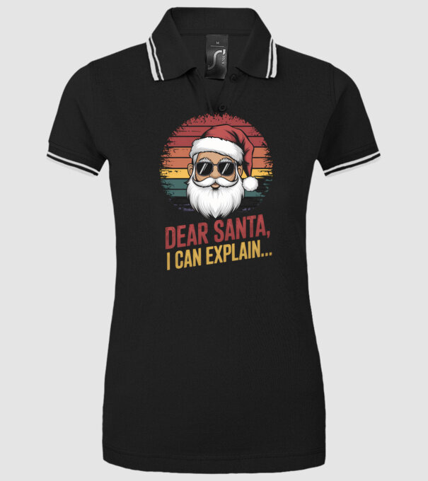 Dear Santa, I can explain... model negru pe tricou
