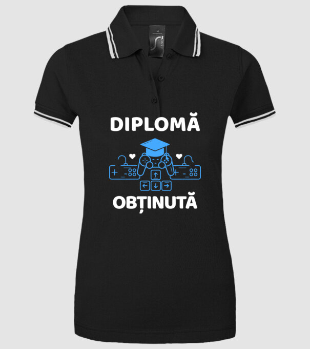 Diplomă obținută model negru pe tricou