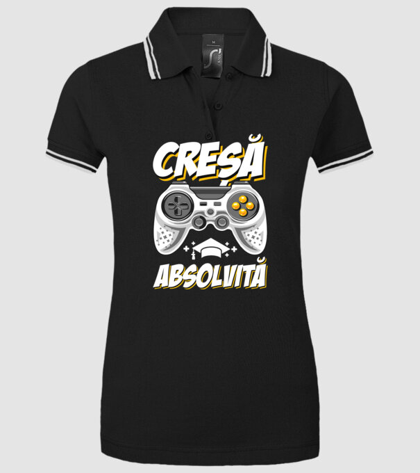 Gameri şcoală Creșă model negru pe tricou