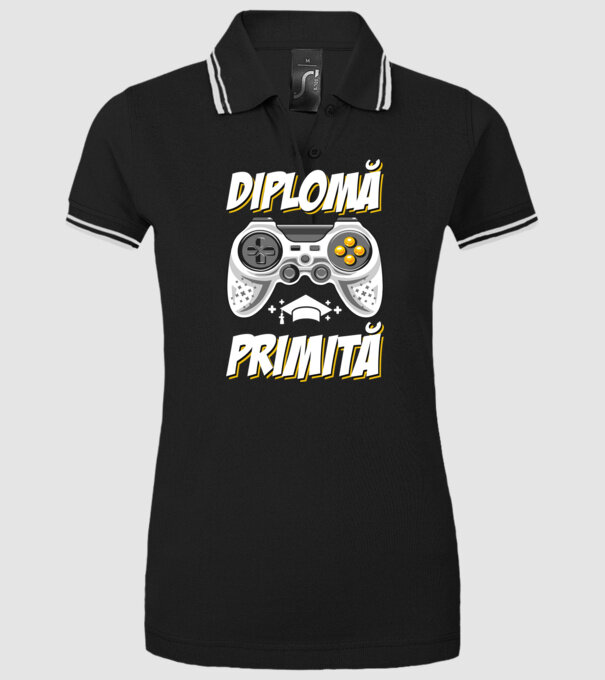 Gameri şcoală Diplomă model negru pe tricou
