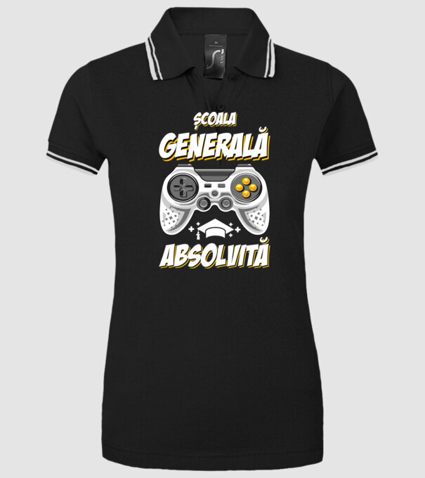 Gameri şcoală școală generală model negru pe tricou