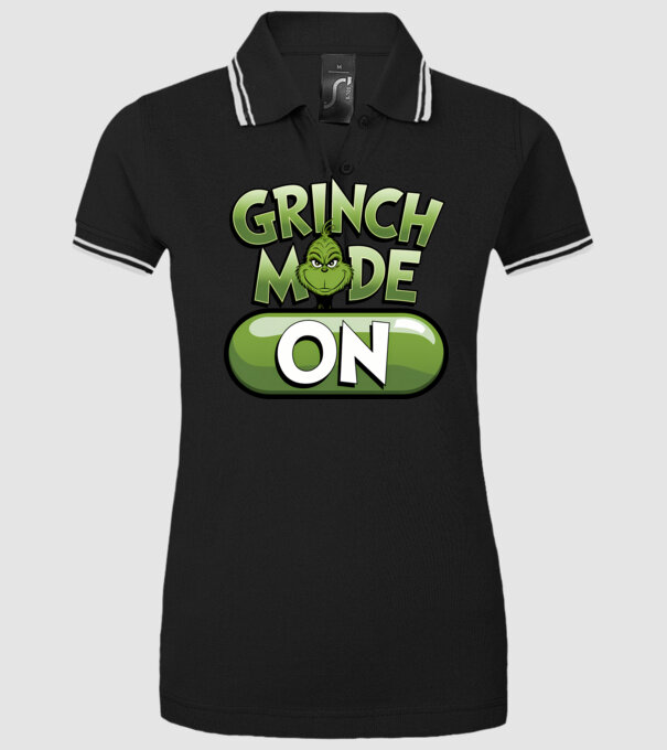 Grinch mode ON model negru pe tricou