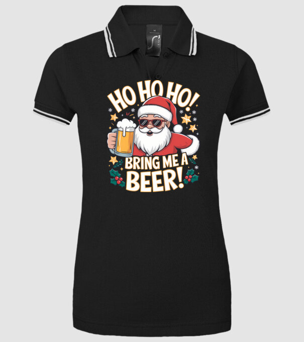 HO HO HO bring me a BEER santa Negru model negru pe tricou