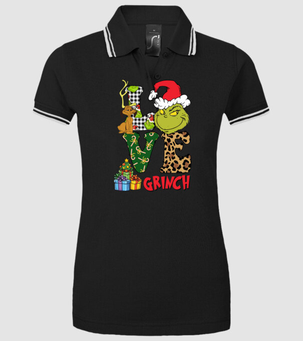 Love Grinch model negru pe tricou