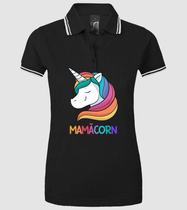 mamăcorn model negru pe tricou