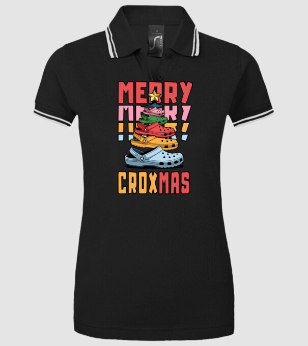 Merry Croxmas model negru pe tricou