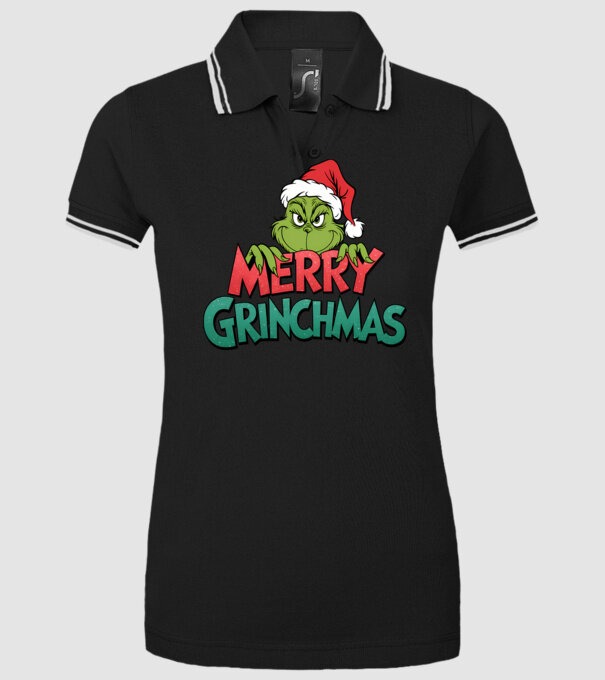 Merry Grinchmas model negru pe tricou