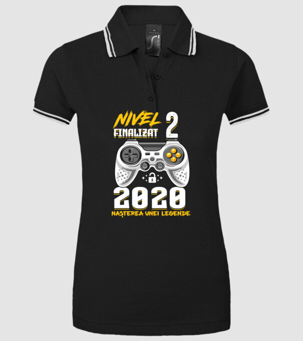 Nivel 2 finalizat. 2020 nașterea unei legende model negru pe tricou