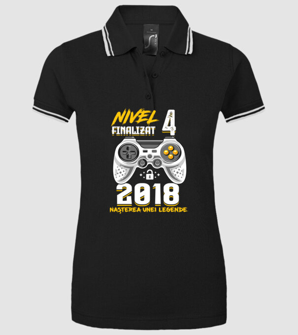 Nivel 4 finalizat. 2018 nașterea unei legende model negru pe tricou