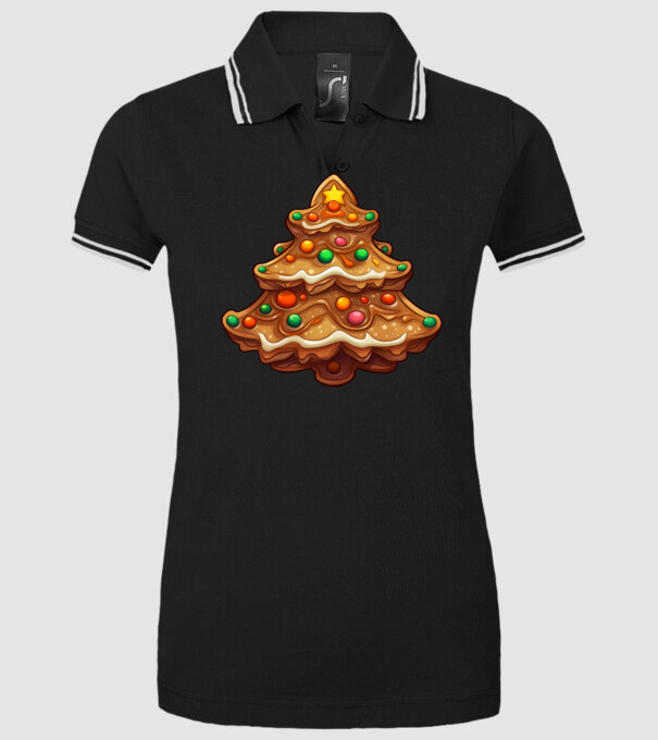 pom de Crăciun din turtă dulce model negru pe tricou
