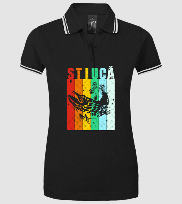 știucă model negru pe tricou