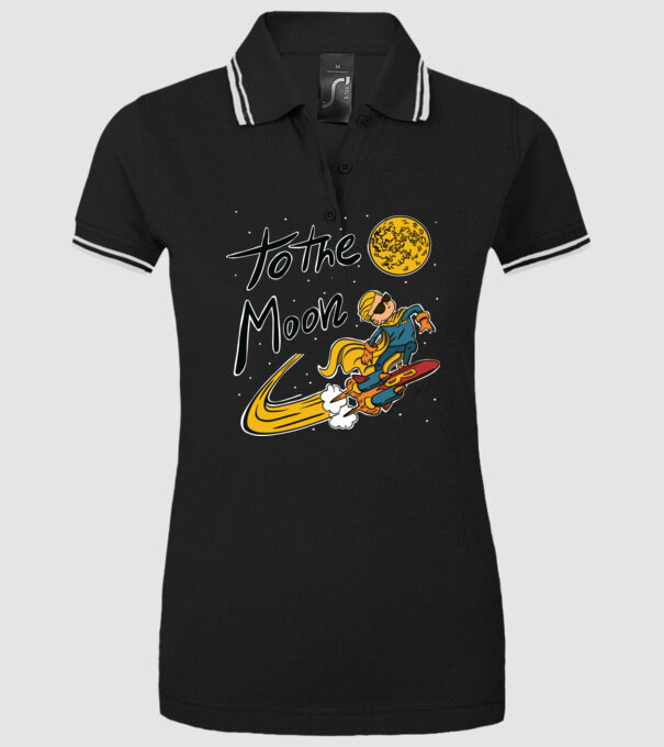 To the Moon Bitcoin model negru pe tricou