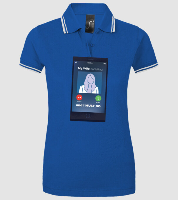 Soția mea mă sună, trebuie să plec model albastru regal pe tricou