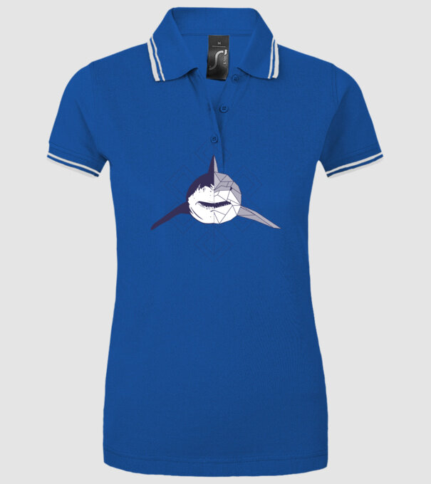 Rechin abstract model albastru regal pe tricou