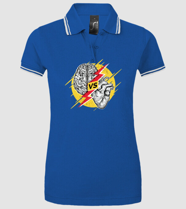 Creier vs. Inimă - Rațiune contra inimă model albastru regal pe tricou