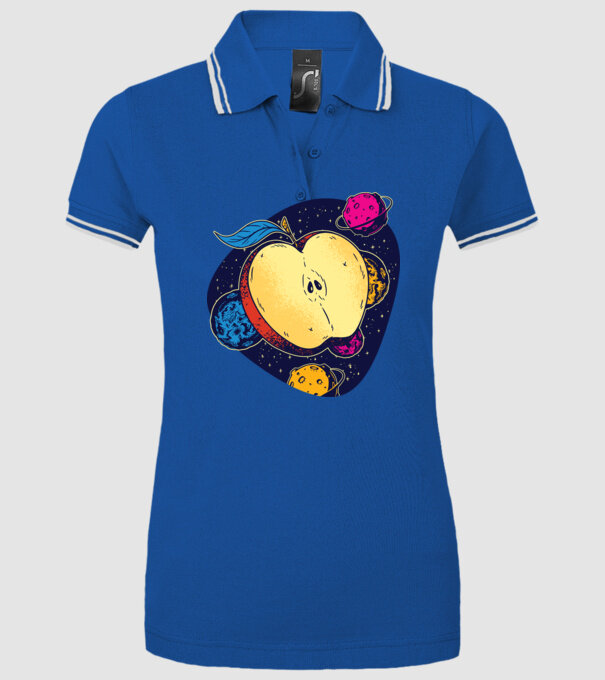 Mere în spațiu model albastru regal pe tricou