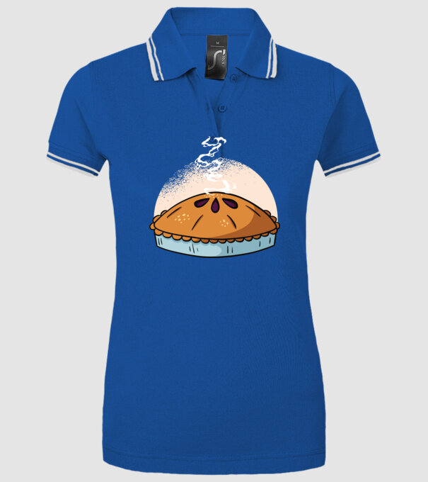 Plăcintă cu mere model albastru regal pe tricou
