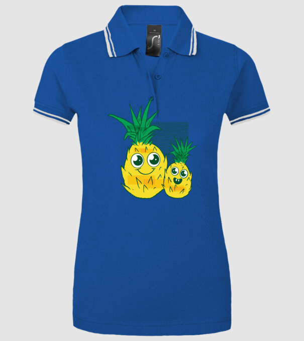 Familie Ananas model albastru regal pe tricou