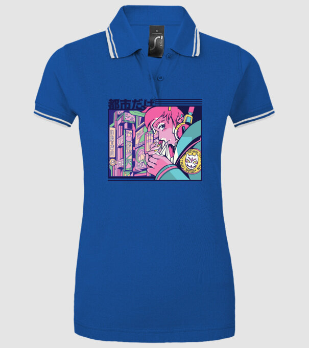 Anime Țigaretă model albastru regal pe tricou