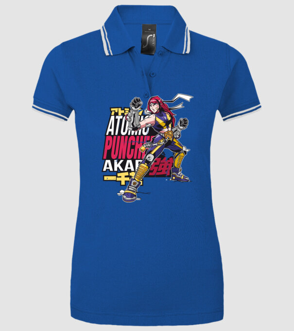 Anime fată Războinic model albastru regal pe tricou