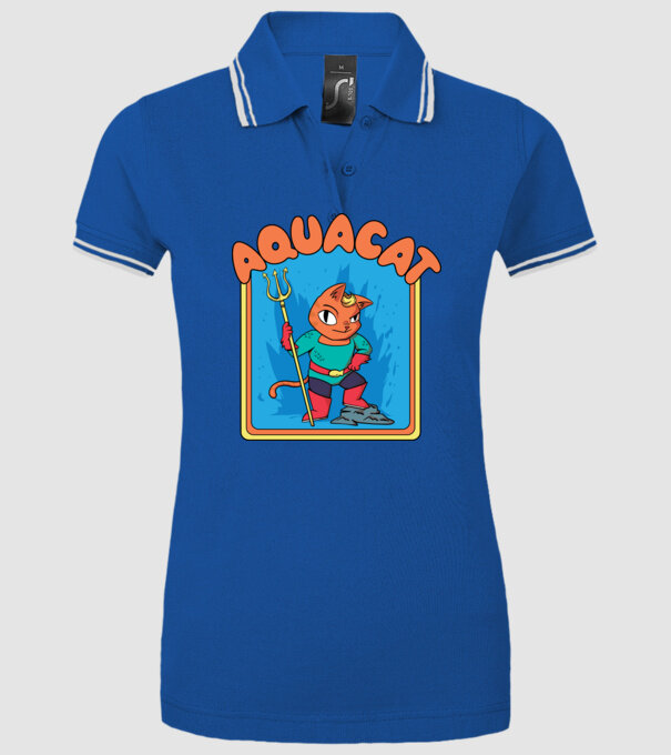 Aquacat model albastru regal pe tricou