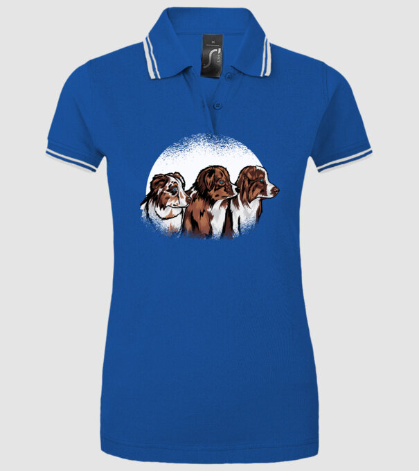 Câine ciobănesc Australian model albastru regal pe tricou