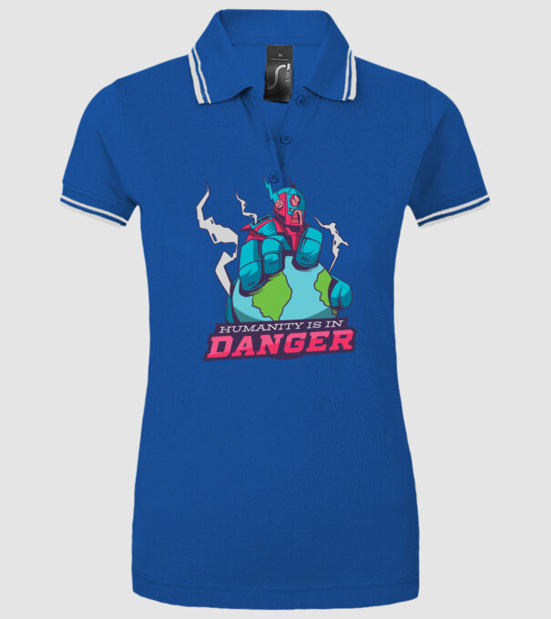 Omenirea în pericol model albastru regal pe tricou
