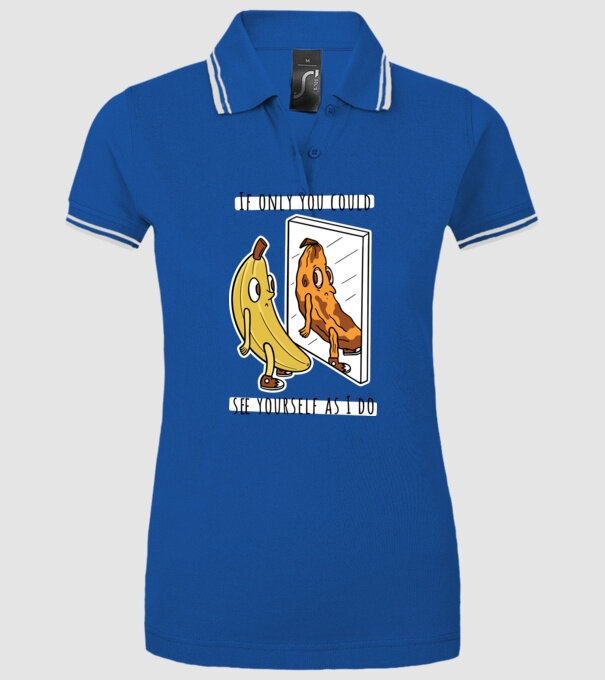 Oglindă Banană model albastru regal pe tricou